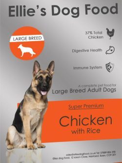 Super Premium Hypoallergenic Adult Dog Large Breed 37% Chicken with Rice Complete Dry Food