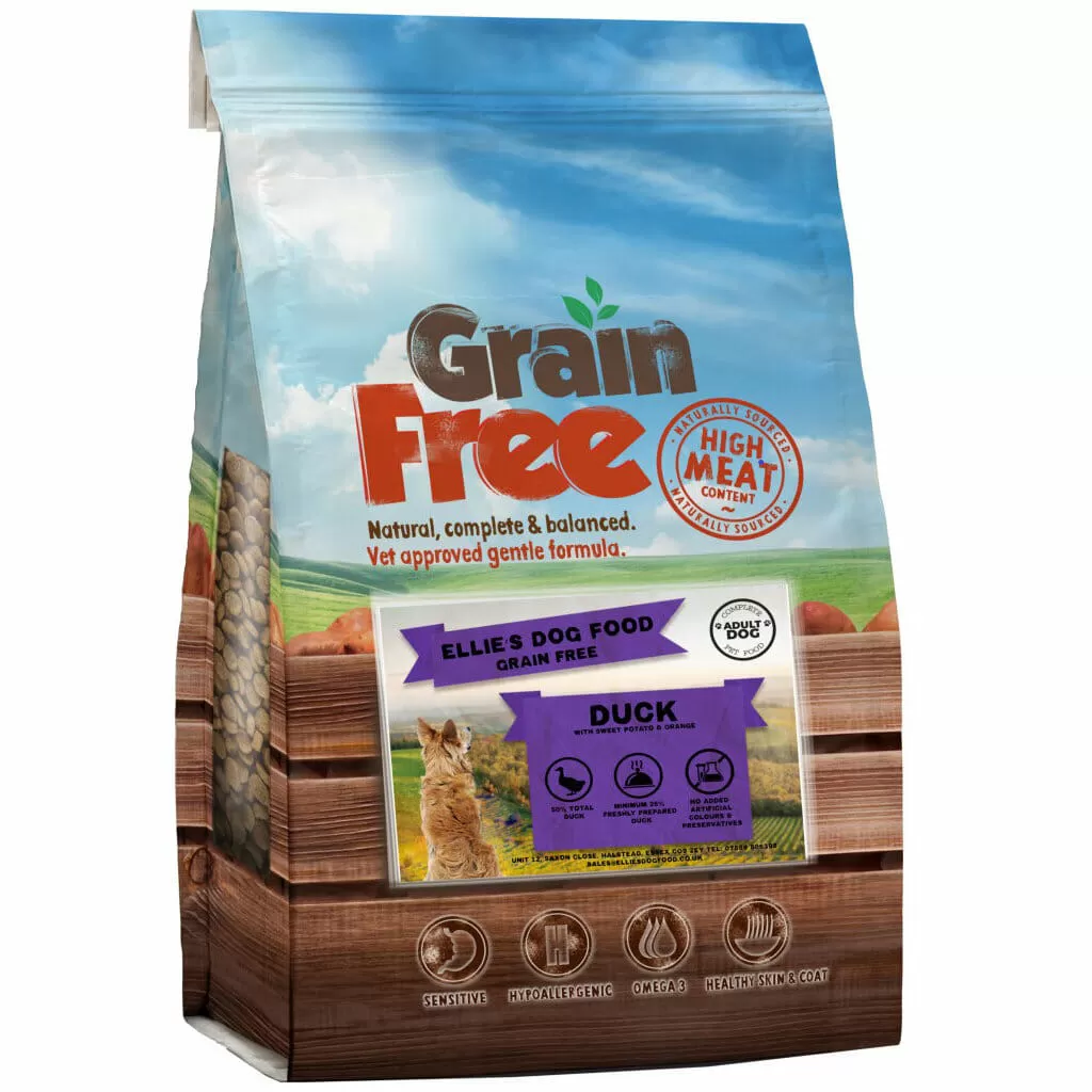 Grain Free Adult Dog 50% Duck with Sweet Potato & Orange Complete Dry Food Kibble